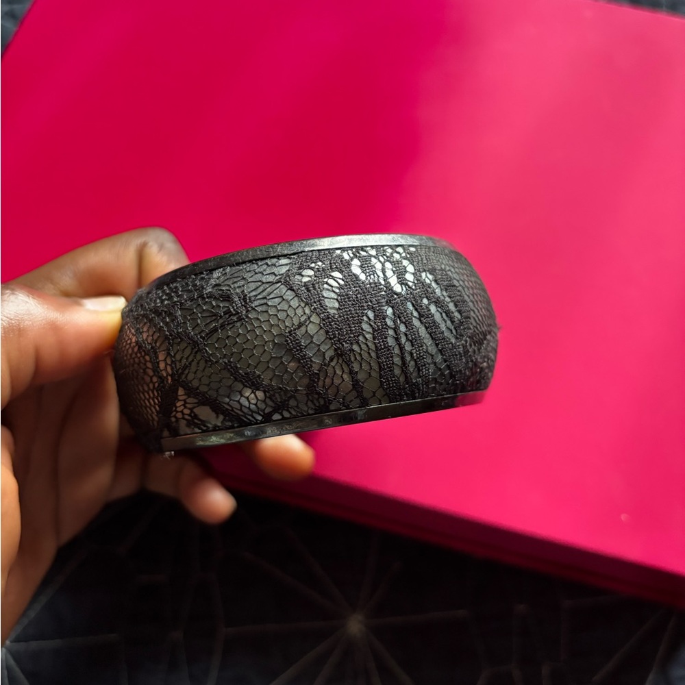 Black Lace Bangle Bracelet